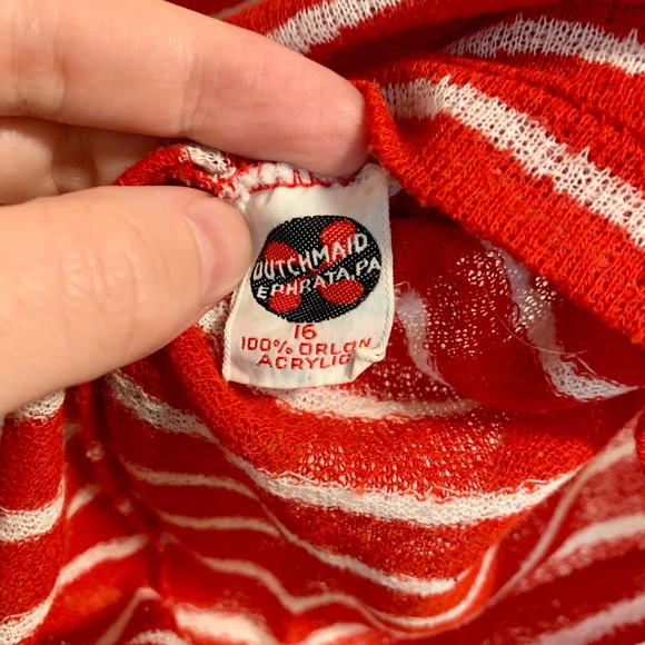 COPY - Vintage Red & White Striped T-shirt Sz. XS/S - Picture 5 of 5